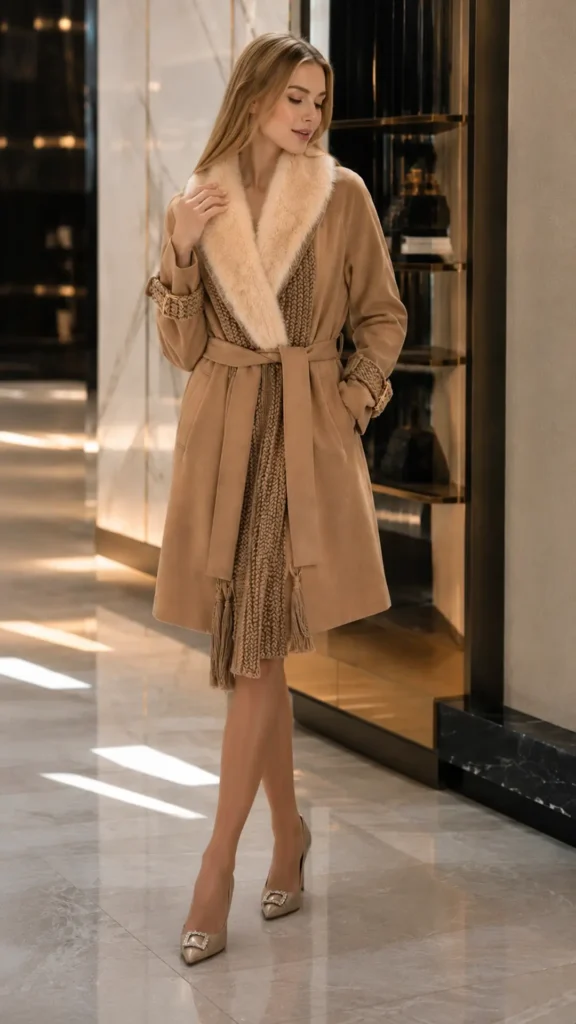 Handcrafted Cashmere & Mink Coat with Knitted Details – Luxury Women's Collection